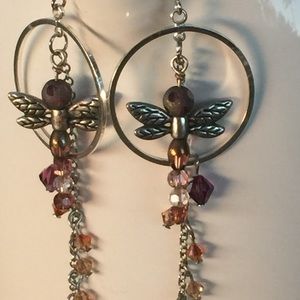 Whimsical Dragonfly Drop Earrings